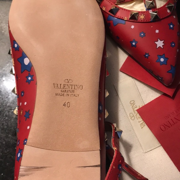 Valentino Rockstud printed leather flats - Picture 6 of 6